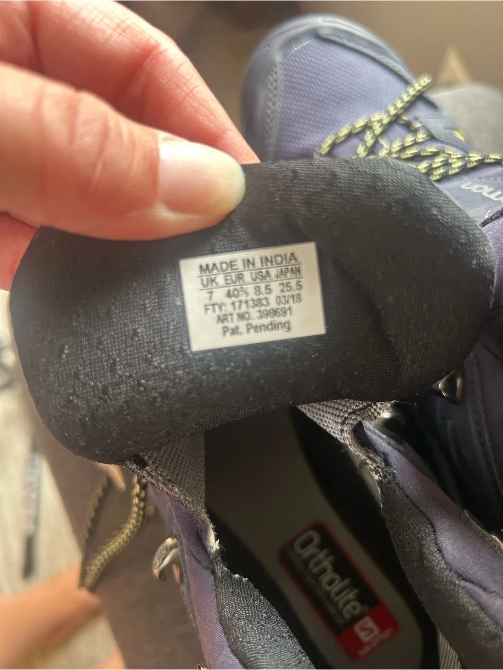 Salomon Men's Hiking Boots in Navy and Yellow